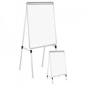 Universal Adjustable White Board Easel, 29 x 41, White/Silver UNV43033