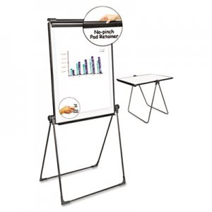 Universal Foldable Double Sided Dry Erase Easel, 28.5 x 37.5, White/Black UNV43030