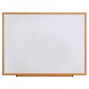 Universal Dry Erase Board, Melamine, 48 x 36, Oak Frame UNV43618