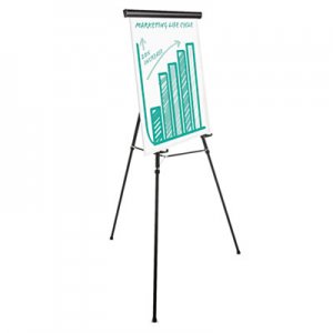 Universal Heavy-Duty Adjustable Presentation Easel, 69" Maximum Height, Metal, Black UNV43034