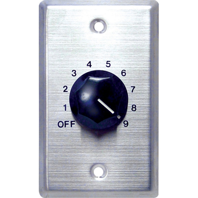 Speco 50W 70/25V Mono Attenuator with Steel Wallplate WAT50