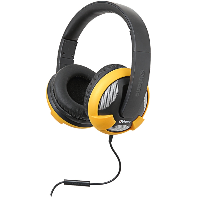 SYBA Multimedia Oblanc U.F.O. Yellow Stereo Headphone w/In-line Microphone OG-AUD63045