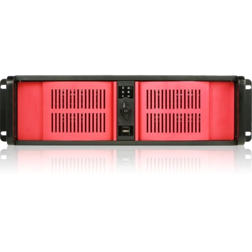 iStarUSA 3U Compact Stylish Rackmount Chassis Front-mounted ATX Power Supply D-300-FS-RED D-300-FS