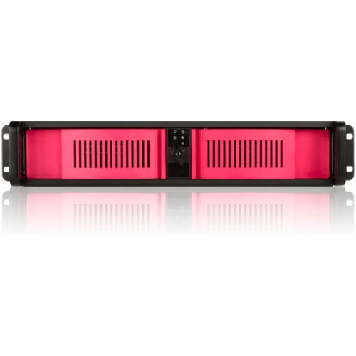 iStarUSA 2U Compact Stylish Rackmount Front-Mounted PSU Chassis Red D-200-FS-RED