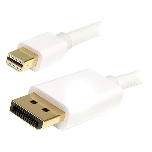 4XEM 6Ft Mini DisplayPort To DisplayPort M/M Adapter Cable (White) 4XDPMDPCBL