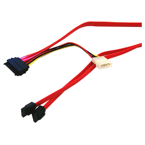 Bytecc Serial Attached SCSI (SAS) 29pin to 2x7pin Sata and Power Cord Cable SAS2927