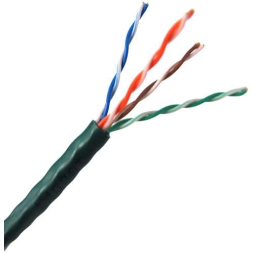 Weltron 1000ft Cat5E UTP 350MHz Stranded PVC CMR Cable - Green T2404L5EPA-GN