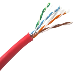 Weltron 1000ft Cat5E UTP 350MHz Stranded PVC CMR Cable - Red T2404L5EPA-RD