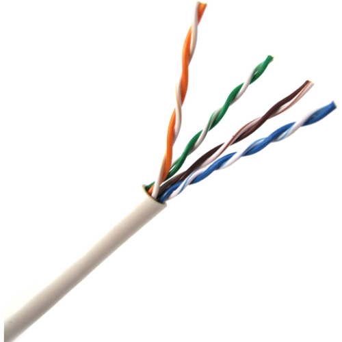 Weltron 1000ft Cat5E UTP 350MHz Stranded PVC CMR Cable - White T2404L5EPA-WH