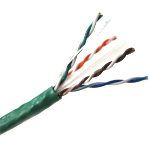 Weltron 1000ft Cat6 UTP 550 MHz Solid PVC CMR Cable - Green T2404L6-GN