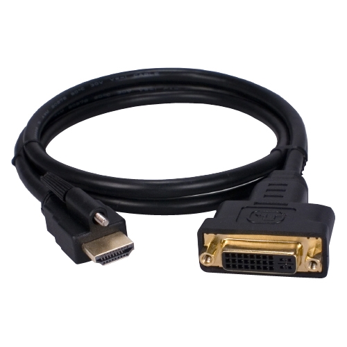 QVS 1-Meter DVI Female to Locking HDMI Male Adaptor HDVISX-1M