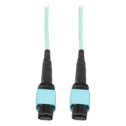 Tripp Lite 1 Meter MTP / MPO Patch Cable, 12 Fiber, 40GbE Aqua OM3 Plenum N844-01M-12-P