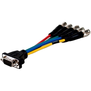 Comprehensive Pro AV/IT Series VGA HD15 Plug to 5 BNC Jacks Cable 6 inches VGA15P-5BJ-6INHR