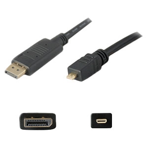 AddOn 3ft (30cm) HDMI to Micro-HDMI Adapter Cable - Male to Male HDMI2MHDMI3