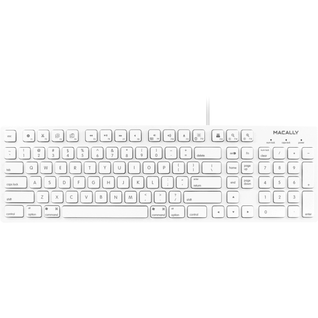 Macally 103 Key Full-Size USB Keyboard with Short-Cut Keys Mkeye