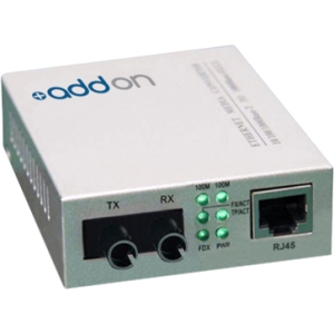 AddOn 100Base-TX To 100Base-LX ST SMF 1310nm 40km Media Converter ADD-FMC-FX-4ST