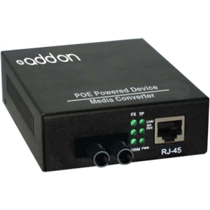 AddOn 100Base-TX To 100Base-FX ST MM 1310nm POE Pwd Media Converter ADD-FMCPD-FX-ST