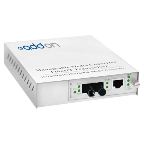 AddOn 1000Base-TX To 1000Base-LX ST SMF 1310nm 20km Media Converter ADD-MGMC-LX-2ST