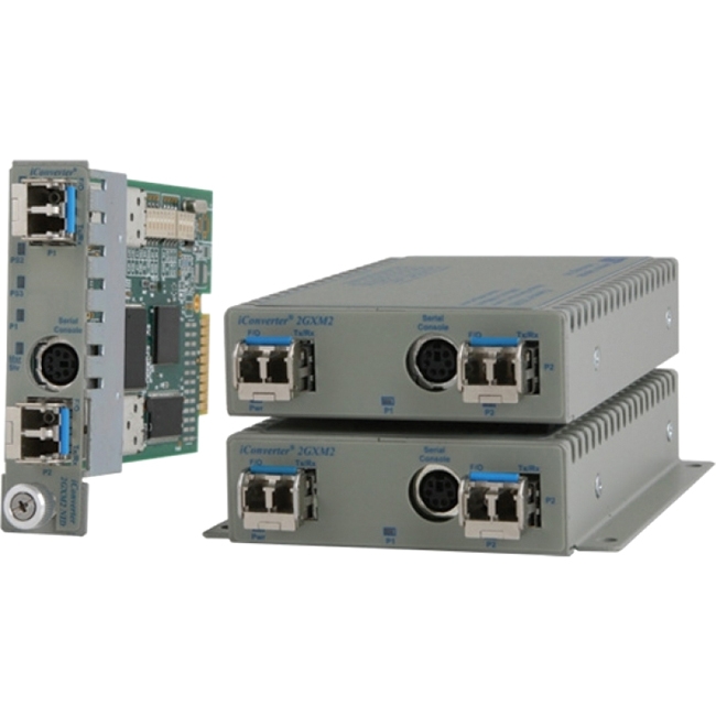 Omnitron iConverter 2GXM 1000BASE-X SFP to 1000BASE-X SFP Media Converter 8999-0