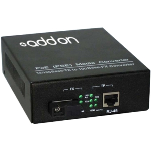 AddOn 100Base-TX To 100Base-BXU SC BiDi SMF POE Media Converter ADD-FMCP-BX-USC