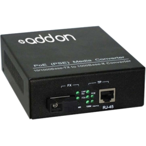 AddOn 1000Base-TX To 1000Base-BXD SC BiDi SMF POE Media Converter ADD-GMCP-BX-DSC
