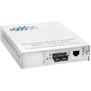 AddOn 100Base-TX To 100Base-LX SC SM 1310nm 20km Mng Media Converter ADD-MFMC-LX-2SC
