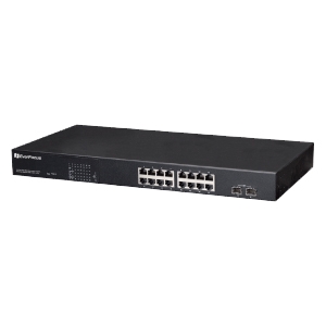 EverFocus 16-Port PoE Web-Managed Gigabit Ethernet Switch with 2 SFP Ports ESM316T002R