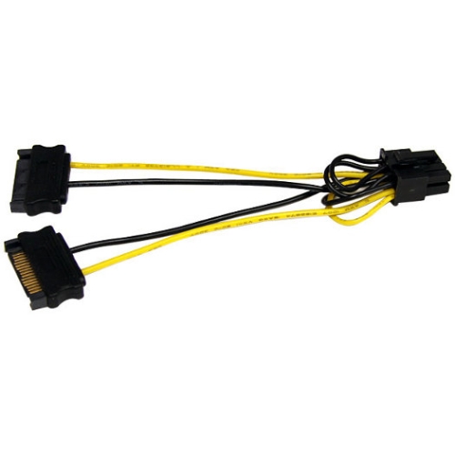 StarTech.com 6in SATA Power to 8 Pin PCI Express Video Card Power Cable Adapter SATPCIEX8ADP