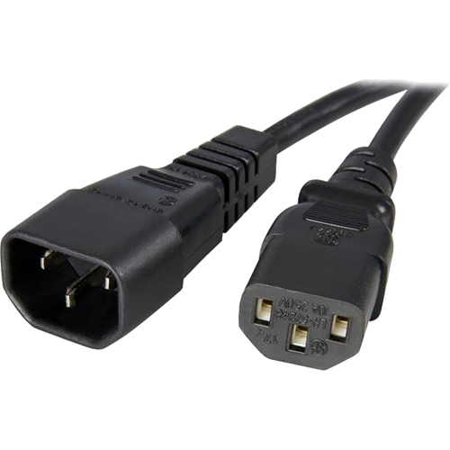 StarTech.com 2 ft Standard Computer Power Cord Extension - C14 to C13 PXT1002