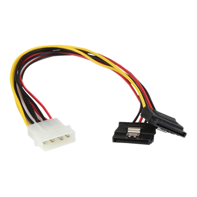 StarTech.com 12in LP4 to 2x Latching SATA Power Y Cable Adapter PYO2LP4LSATA