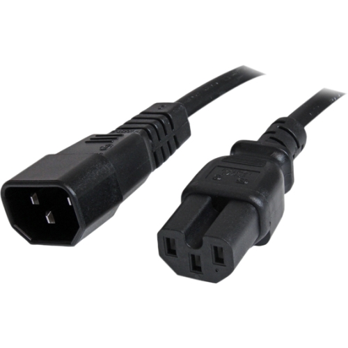 StarTech.com 3 ft 14 AWG Computer Power Cord - IEC C14 to IEC C15 PXTC14C153