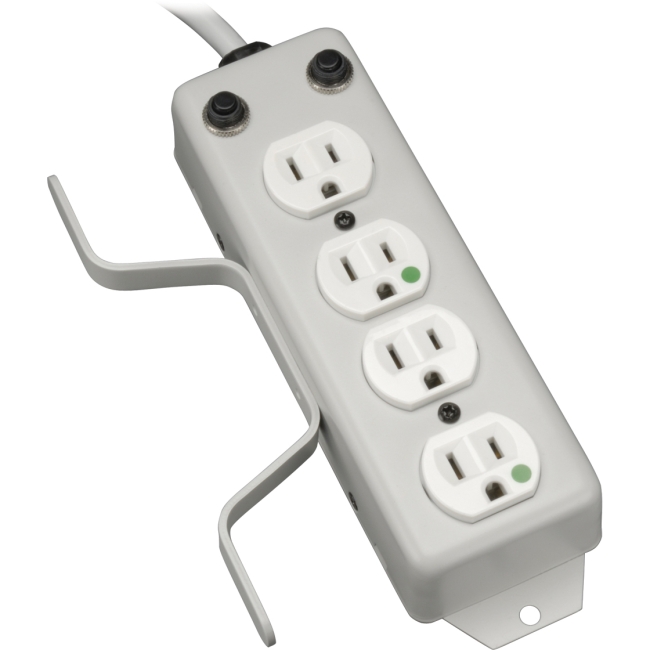 Tripp Lite 4-Outlet Medical-Grade Power Strip with Cord Wrap and Drip Shield PS410HGOEMX