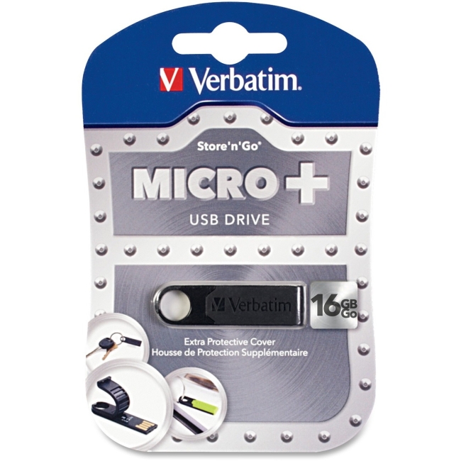 Verbatim Store 'n' Go Micro USB Drive Plus - 16GB Blk 97764