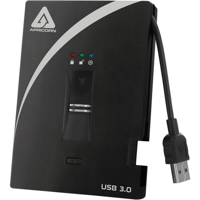 Apricorn Biometric USB 3.0 Drive with 256-bit AES-XTS Hardware Encryption A25-3BIO256-500