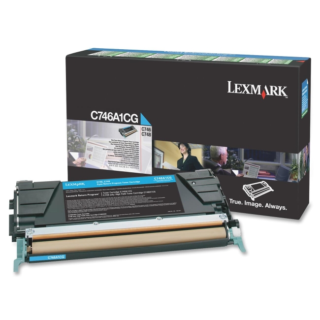 Lexmark C746, C748 Cyan Return Program Toner Cartridge C746A1CG