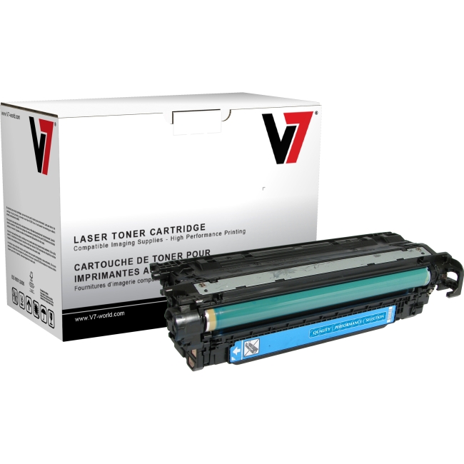 V7 Cyan Toner Cartridge, Cyan For HP Color LaserJet CM3530 MFP, CM3530FS MFP, CP THC23525