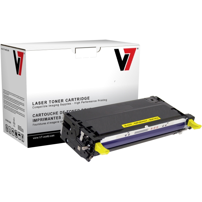 V7 Yellow Toner Cartridge, Yellow (High Yield) For Xerox Phaser 6180, 6180MFP, 6 TXY26180H