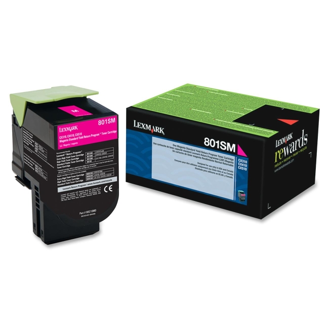 Lexmark Magenta Standard Yield Return Program Toner Cartridge 80C1SM0 801SM