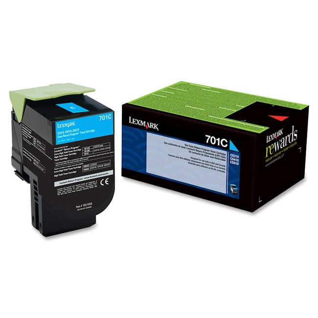 Lexmark Cyan Return Program Toner Cartridge 70C10C0 701C