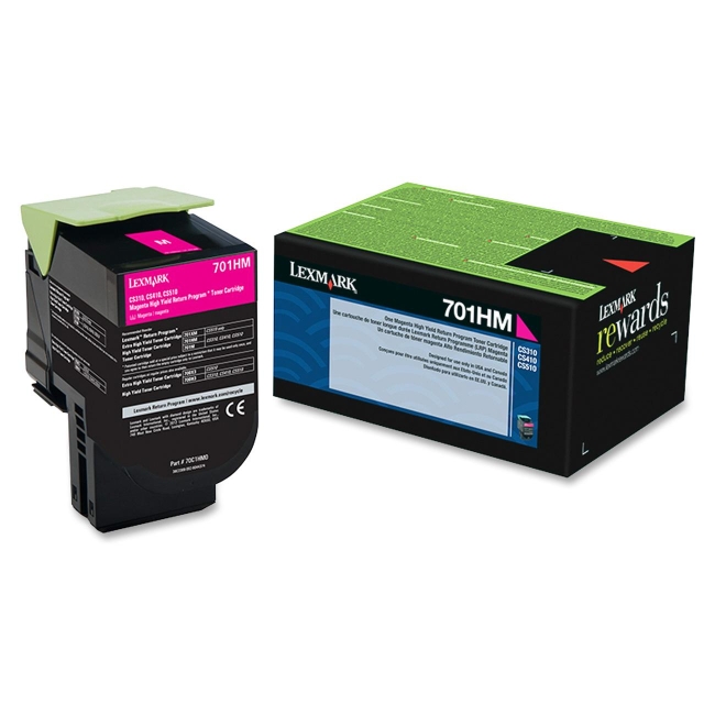 Lexmark Magenta High Yield Return Program Toner Cartridge 70C1HM0 701HM