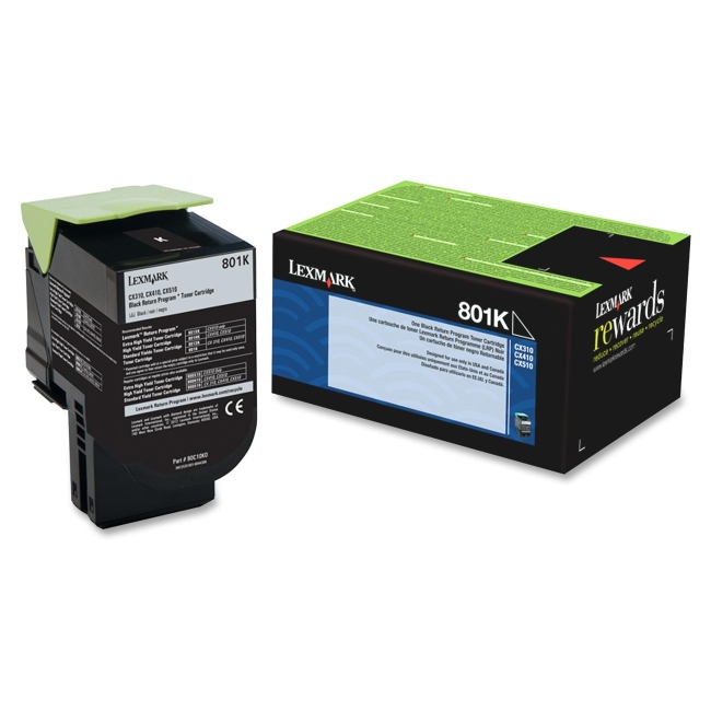 Lexmark Black Return Program Toner Cartridge 80C10K0 801K