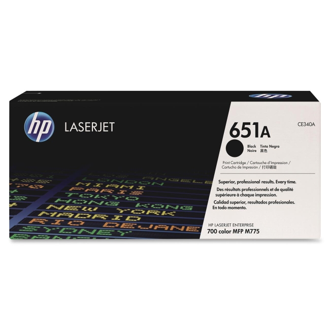 HP Black Original LaserJet Toner Cartridge CE340A 651A