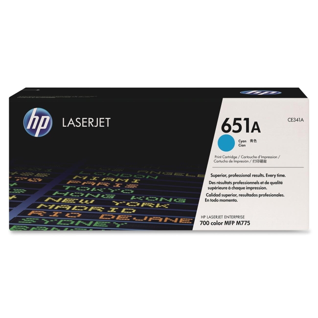 HP Cyan Original LaserJet Toner Cartridge CE341A 651A