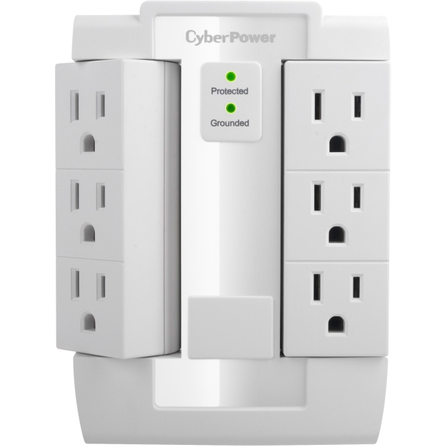 CyberPower Essential 6-Outlets Surge Suppressor Wall Tap and Swivel Outputs CSB600WS