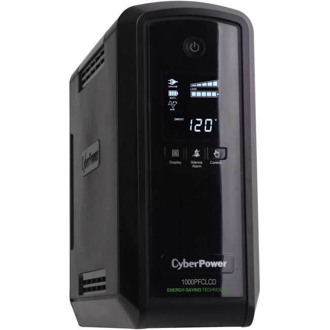 CyberPower TAA Compliant TAA UPS 1000VA 600W PFC Compatible Pure Sine Wave CP1000PFCLCDTAA CP1000PFCLCD