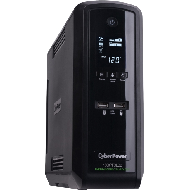 CyberPower TAA Compliant TAA UPS 1500VA 900W PFC Compatible Pure Sine Wave CP1500PFCLCDTAA CP1500PFCLCD