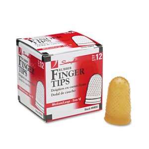 Swingline Rubber Finger Tips, 12 (Medium-Large), Amber, Dozen SWI54032 S7054032C