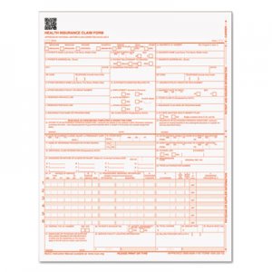 TOPS Centers for Medicare and Medicaid Services Claim Forms, CMS1500/HCFA1500, 8 1/2 x 11, 500 Forms/Pack TOP50126RV