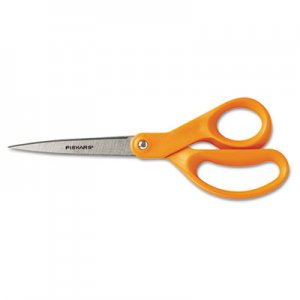 Fiskars Home and Office Scissors, 8" Long, 3.5" Cut Length, Orange Straight Handle FSK34527797J 34527797J