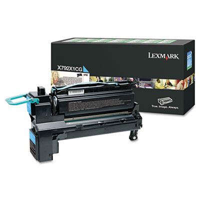 Lexmark Extra High-Yield Toner, 20,000 Page-Yield, Cyan X792X1CG LEXX792X1CG